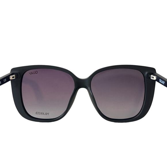 Quay Australia Ever After Sunglasses Matte Black Smoke Polarized SKU Q065 main image 3